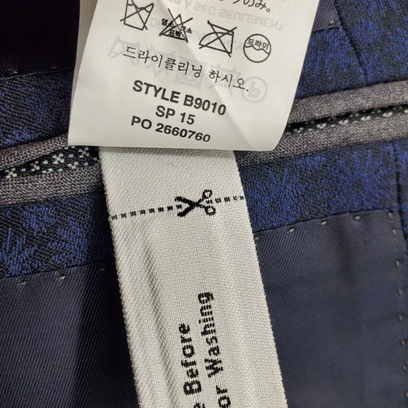 J. Crew Ludlow Navy Blue Black Starburst Ormezzano Italy Men Blazer Suit Jacket - Picture 8 of 10